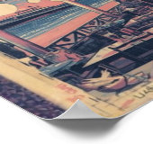 Moonlight Riviera  Lunar Fantasy Seaside Boardwalk Poster (Hoek)