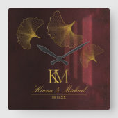 Moonlight Romance Burgundy ID881 Vierkante Klok (Voorkant)