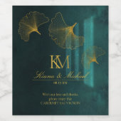 Moonlight Romance Dank u Emerald Green ID881 Wijn Etiket (Enkel label)