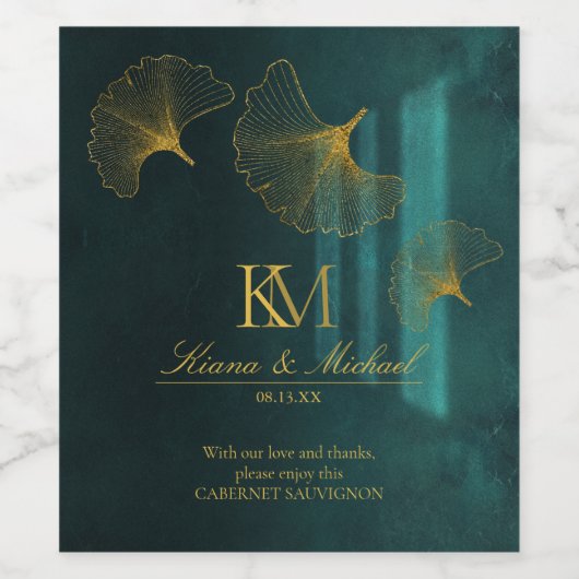 Moonlight Romance Dank u Emerald Green ID881 Wijn Etiket (Enkel label)