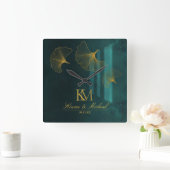 Moonlight Romance Emerald Green ID881 Vierkante Klok (Huis)