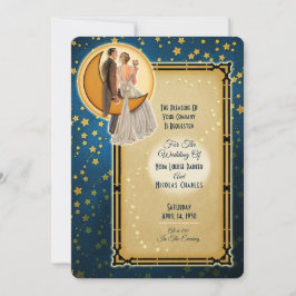 Moonlight Romance huwelijksuitnodiging - Brunette Kaart