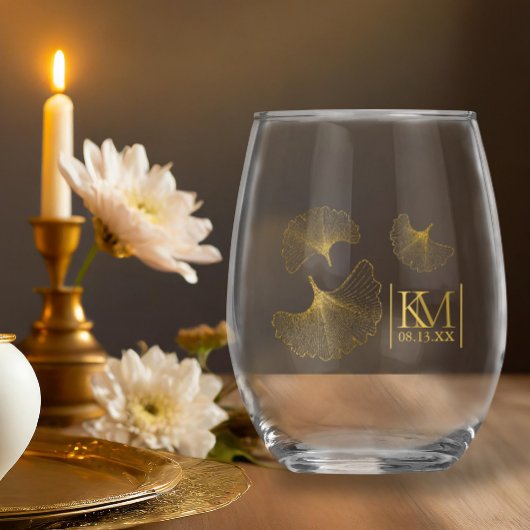 Moonlight Romance Initialen Gold ID881 Wijnglas Zonder Voet