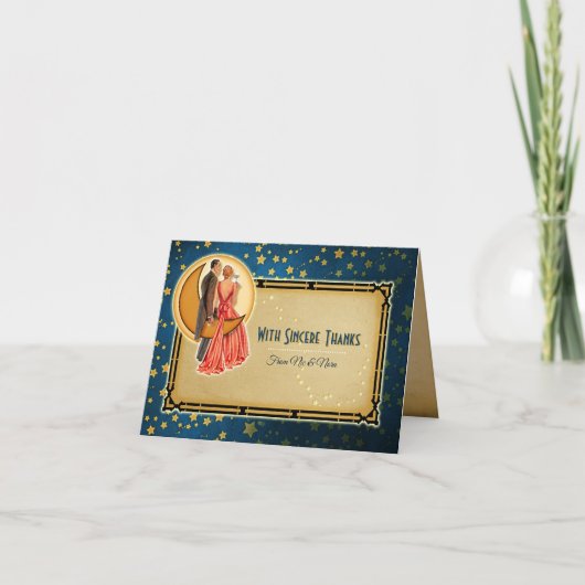 Moonlight Romance Trouwdag Dankbrief - Rosse Haren Bedankkaart (Voorkant)