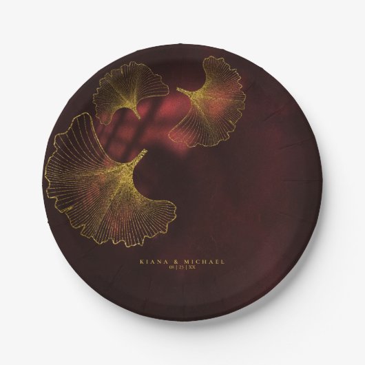 Moonlight Romance Wedding2 Burgundy ID881 Papieren Bordje (Voorkant)