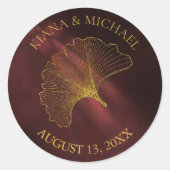 Moonlight Romance Wedding2 Burgundy ID881 Ronde Sticker (Voorkant)