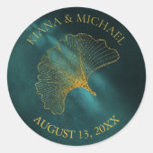 Moonlight Romance Wedding2 Emerald Green ID881 Ronde Sticker (Voorkant)