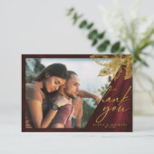 Moonlight Romance Wedding Burgundy ID881 Bedankkaart (Staand voorkant)