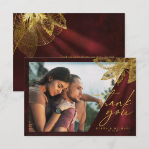 Moonlight Romance Wedding Burgundy ID881 Bedankkaart