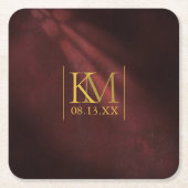 Moonlight Romance Wedding Burgundy ID881 Kartonnen Onderzetters (Voorkant)