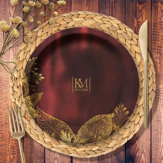 Moonlight Romance Wedding Burgundy ID881 Papieren Bordje