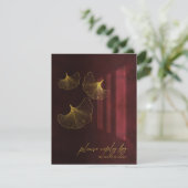 Moonlight Romance Wedding Burgundy ID881 RSVP Kaartje (Staand voorkant)