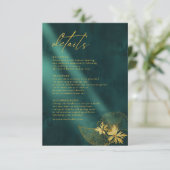 Moonlight Romance Wedding Details Emerald Gr ID881 Informatiekaartje (Staand voorkant)