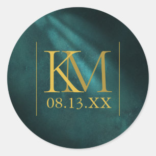 Moonlight Romance Wedding Emerald Green ID881 Ronde Sticker