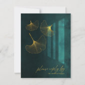 Moonlight Romance Wedding Emerald Green ID881 RSVP Kaartje (Voorkant)