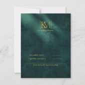 Moonlight Romance Wedding Emerald Green ID881 RSVP Kaartje (Achterkant)