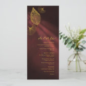 Moonlight Romance Wedding Menu Burgundy ID881 (Staand voorkant)