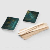 Moonlight Romance Wedding Program Emerald Gr ID881 Handwaaier (Niet-gemonteerd)