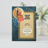 Moonlight Romance Wedding Save The Date - Blonde Kaart (Staand voorkant)