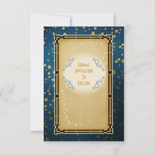 Moonlight Romance Wedding Save The Date - Blonde Kaart (Achterkant)