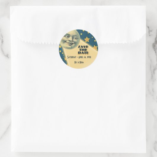 Moonlight Romance Wedding - Save the Date Ronde Sticker (Tas)
