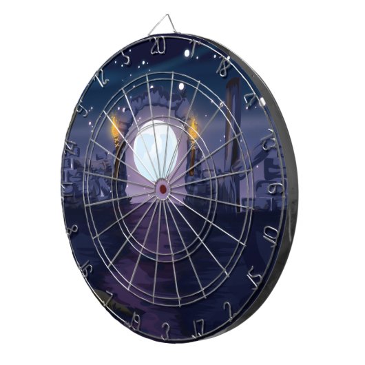 Moonlight Ruins Dartbord (Voorkant Rechts)