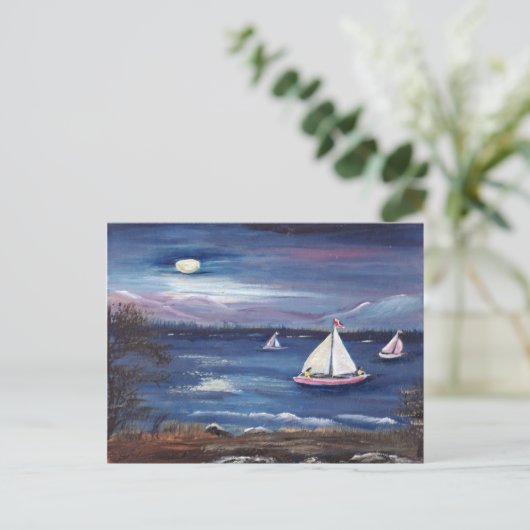 Moonlight Sail Briefkaart (Staand voorkant)