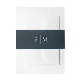Moonlight Sea Monogram Buikband – Midnight Blue Uitnodigingen Wikkel