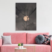 Moonlight Serenity: Boomsilhouet Canvas Afdruk (Insitu (Woonkamer))