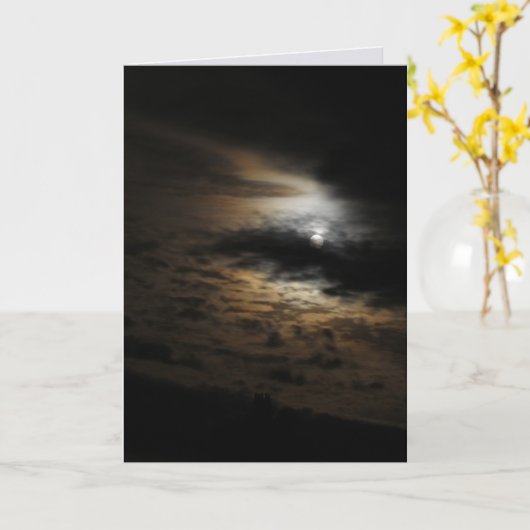 Moonlight Shining on Clouds Photo Blank Kaart (Gele Bloem)