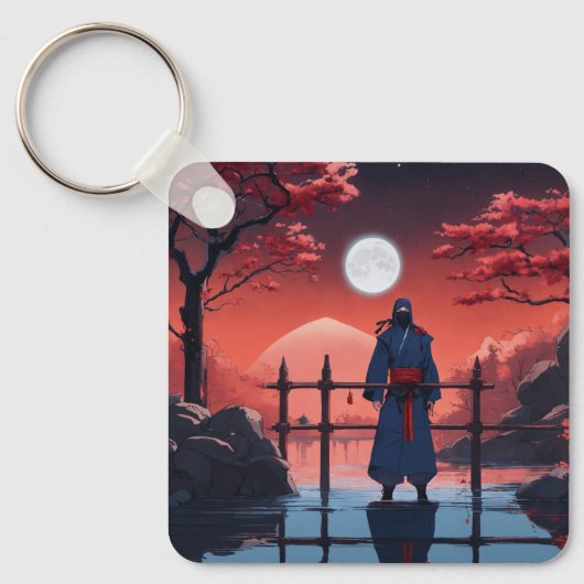 Moonlight Shinobi Rode Bloesem Sleutelhanger (Voorkant)
