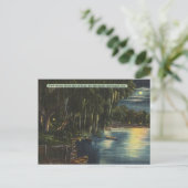 Moonlight Shore Isle of Hope Savannah GA retro Briefkaart (Staand voorkant)