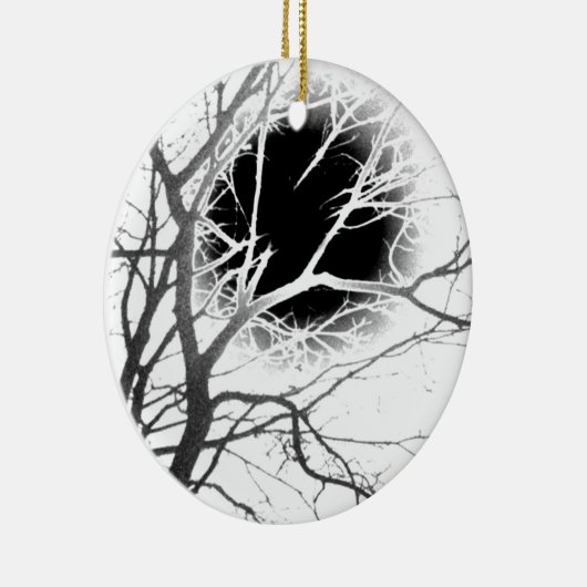 Moonlight Silhouette Keramisch Ornament (Rechts)