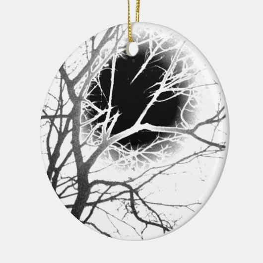 Moonlight Silhouette Keramisch Ornament (Links)