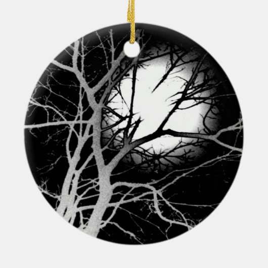 Moonlight Silhouette Keramisch Ornament (Achterkant)