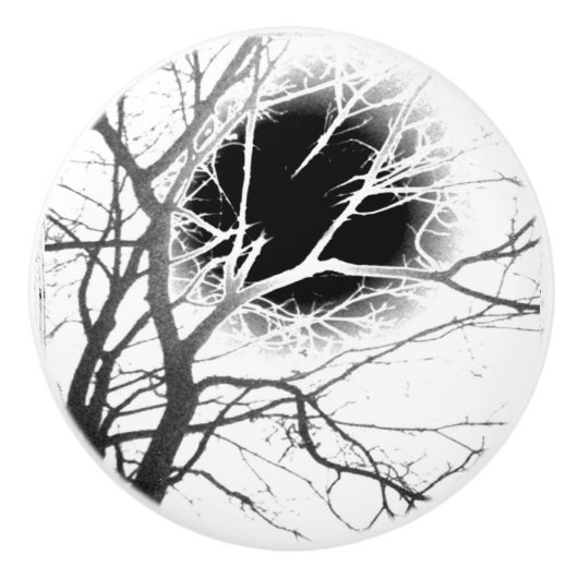 Moonlight Silhouette Keramische Knop (Voorkant)