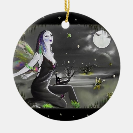 Moonlight Singer Fairy Keramisch Ornament (Voorkant)