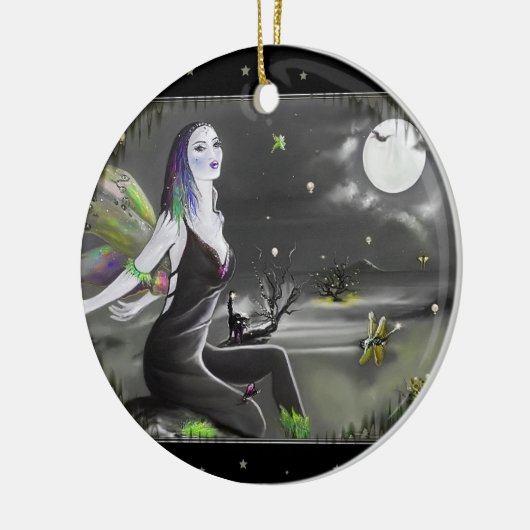 Moonlight Singer Fairy Keramisch Ornament (Links)