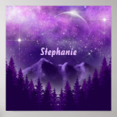 Moonlight Sky Paarse Poster (Voorkant)