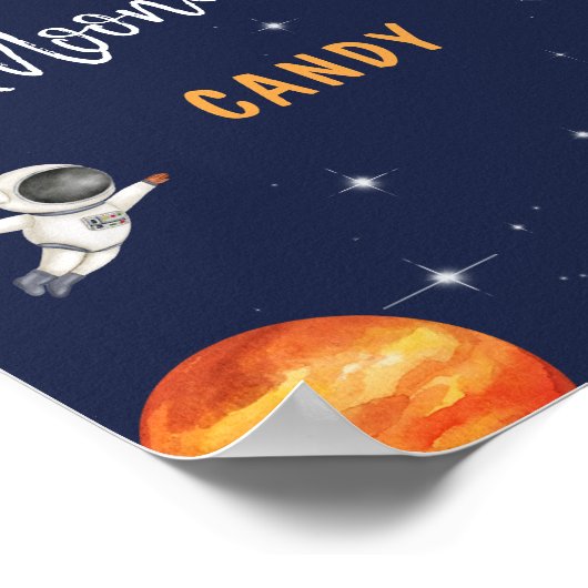 Moonlight Snoep Space Thema Verjaardagsfeestje tek Poster (Hoek)