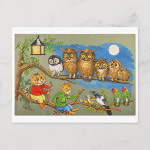 Moonlight Sonata Louis Wain Feestdagenkaart