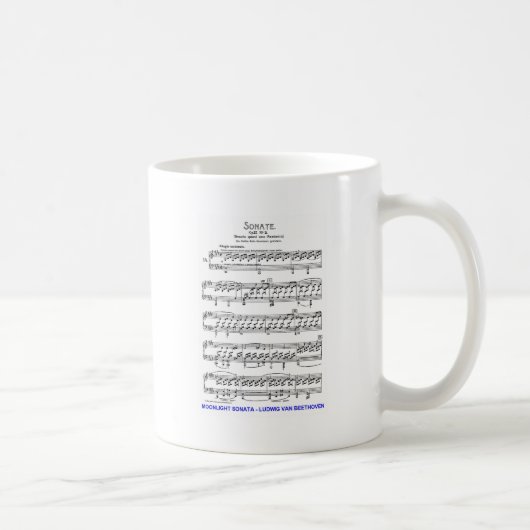 Moonlight-Sonata-Ludwig-Beethoven Koffiemok (Rechts)