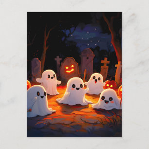 Moonlight Spooky Ghost Tales Feestdagenkaart