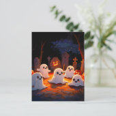 Moonlight Spooky Ghost Tales Feestdagenkaart (Staand voorkant)