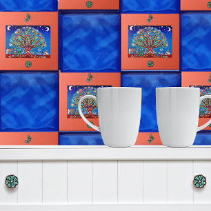 Moonlight Tree of Life Talavera Style Mexican Tegeltje