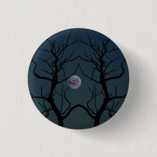 Moonlight Tree Silhouette Ronde Button 3,2 Cm