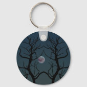 Moonlight Tree Silhouette Sleutelhanger (Voorkant)
