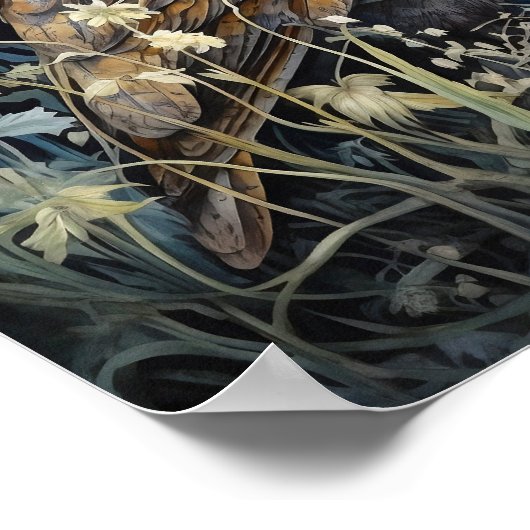 Moonlight Uil Art Print (Hoek)