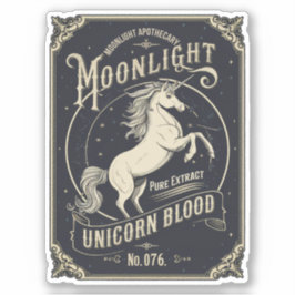 Moonlight Unicorn Blood Label Sticker