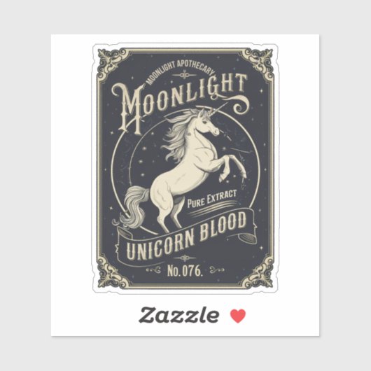 Moonlight Unicorn Blood Label Sticker (Vel)